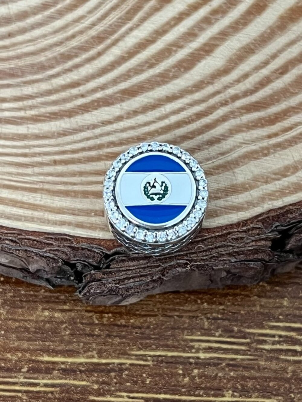 Pandora El Salvador Flag Bead Charm S925 Silver Charm